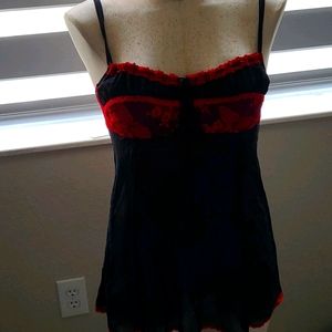 COPY - Victoria secret red and black lingerie slip